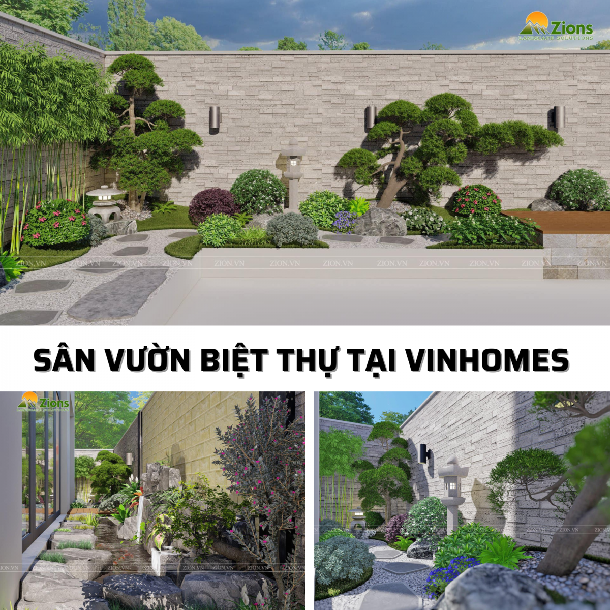 Thiết kế sân vườn phong cách Nhật Bản tại Vinhomes